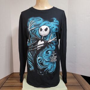 The Nightmare Before Christmas Graphic LS Tee Jack Skellington Black Size Large